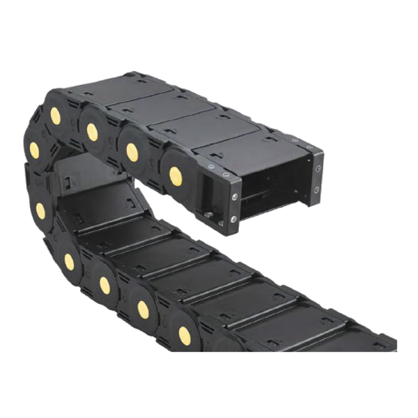 JEZ45F cable channel.2.125S100 (45×125 mm, l: 1000 mm, r: 100 mm) - Hochwertige Kabelschleppketten und flexible Kühlmittelschläuche von JFLO für industrielle Maschinen und Automatisierung. Langlebig, effizient und für präzise Anwendungen in CNC-Maschinen und Produktionslinien entwickelt.