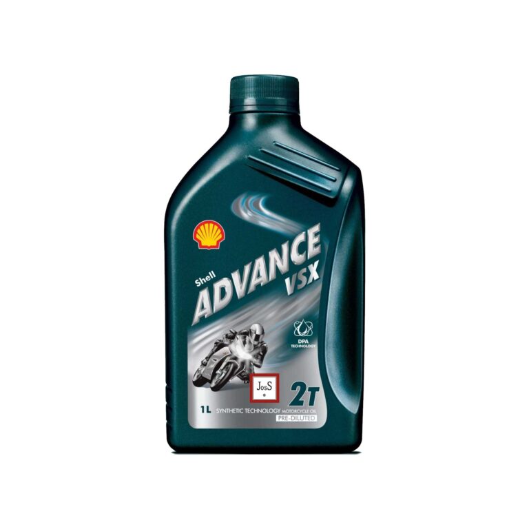 Shell Advance VSX 2 is a synthetic-based, pre-diluted two-stroke motorcycle engine oil designed for excellent protection, reduced smoke, and exhaust cleanliness in high-performance premix and oil-injected motorcycles.