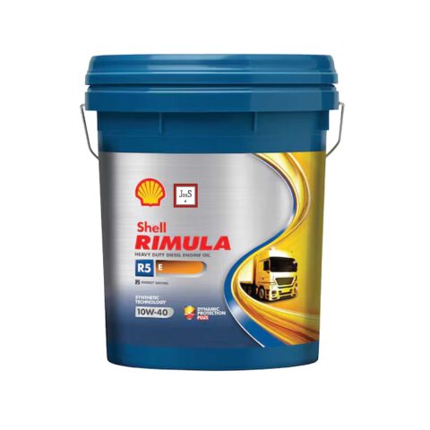 Shell Rimula R5 E 10W-40 is a synthetic-technology heavy-duty diesel engine oil offering energy savings, advanced wear protection, excellent engine cleanliness, and extended performance for modern high-output engines in severe service conditions.