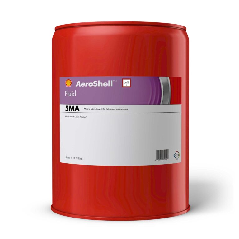 AeroShell Fluid 5M-A is a medium viscosity mineral lubricating oil formulated with extreme pressure additives for helicopter transmissions and high-load aviation gear systems.