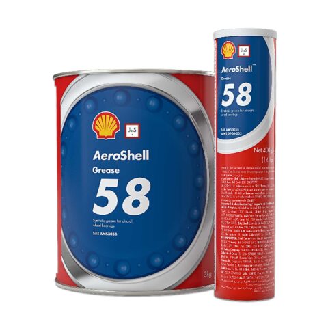AeroShell Grease 58 is a lithium complex synthetic aircraft grease developed for wheel bearings and general aviation components, engineered for extreme load, temperature, and water resistance in compliance with SAE AMS 3058.