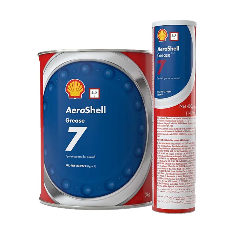 AeroShell Grease 7 is a synthetic ester-based clay-thickened aircraft grease designed for general-purpose airframe lubrication, offering corrosion resistance, water resistance, and excellent low-temperature performance down to –73°C.