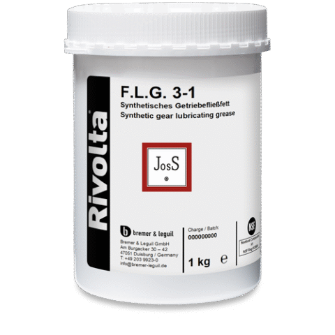 RIVOLTA F.L.G. 3-1 is a fully synthetic, high-performance grease for long-term lubrication of chains, bearings, and guides operating under high loads and elevated temperatures.