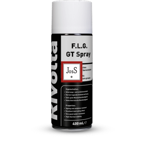 RIVOLTA F.L.G. GT Spray is a fully synthetic, high-performance aerosol grease for chains, bearings, and guides, offering long-term lubrication under extreme loads and thermal stress.