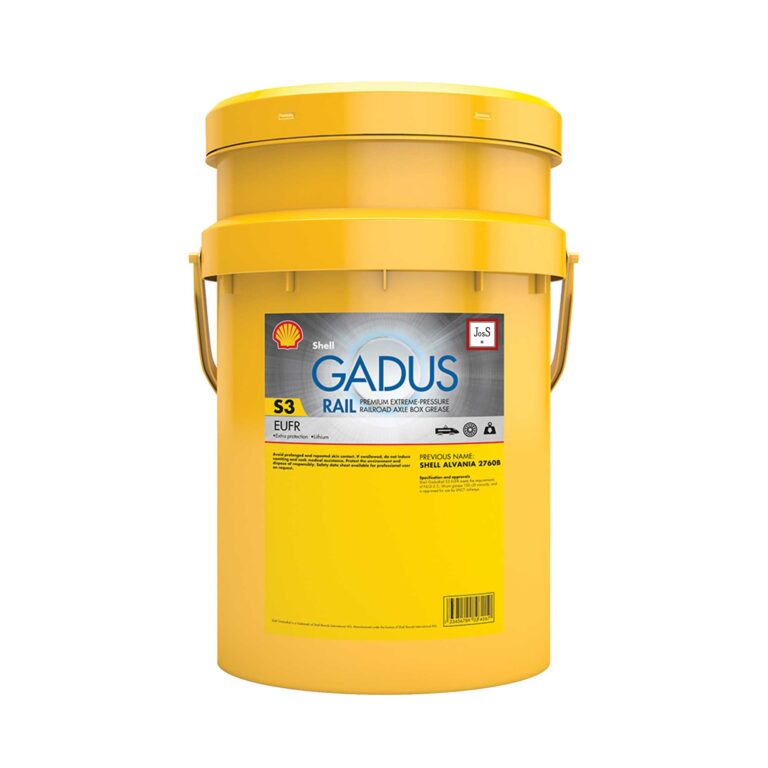 Shell GadusRail S3 EUFR is a premium lithium-based extreme pressure axle box grease formulated for extended service in European rail systems, proven in high-speed operations and approved by major railway authorities.