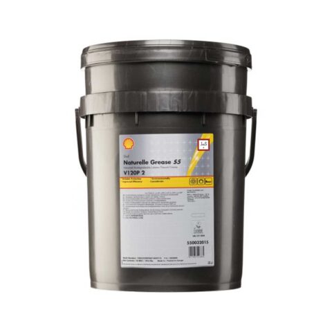 Shell Naturelle S5 Grease V120P 2 is a fully synthetic, biodegradable lithium-based EP grease designed for environmentally sensitive applications requiring reliable lubrication under high loads and variable temperatures.