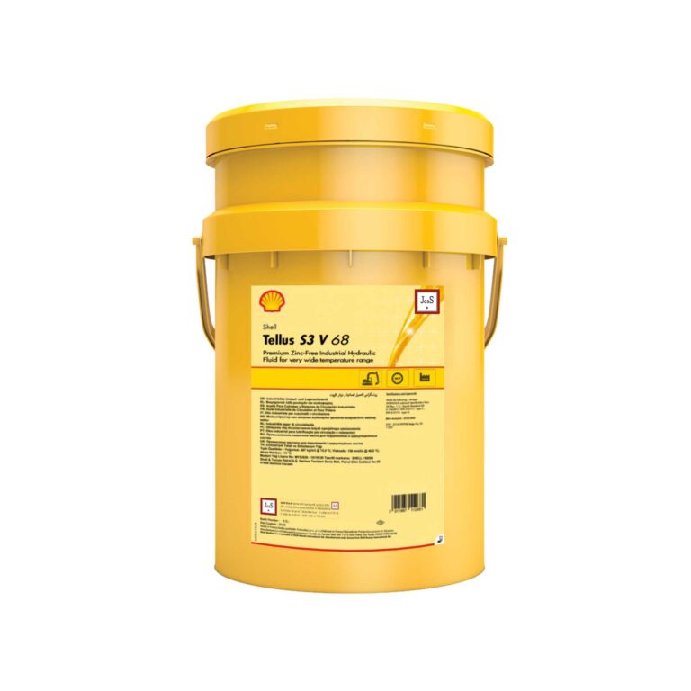 Shell Tellus S3 V 68 is a premium zinc-free ISO VG 68 hydraulic fluid designed for excellent wear protection, system efficiency, and viscosity stability across a wide temperature range in mobile and precision hydraulic systems.