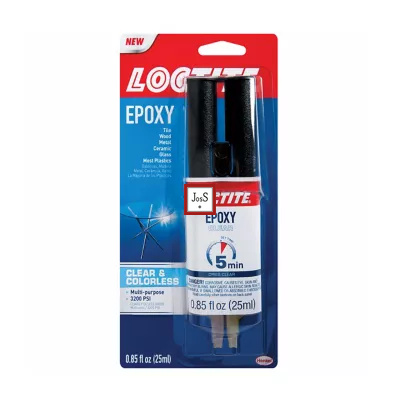 LOCTITE® Clear Epoxy is a two-part, fast-setting adhesive that provides strong, crystal-clear bonds for a wide variety of materials including metal, glass, ceramic, wood, and rigid plastics.