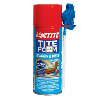 LOCTITE® Tite Foam Window & Door is a low-expansion polyurethane foam designed for sealing around windows and doors, preventing frame warping while providing durable insulation and weather resistance.