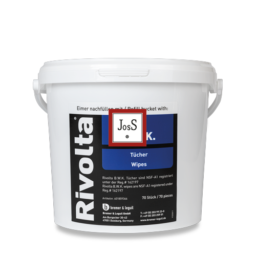 Rivolta B.W.K. Wipes are biodegradable wet wipes made from compostable material for quick and easy cleaning of water-resistant surfaces.