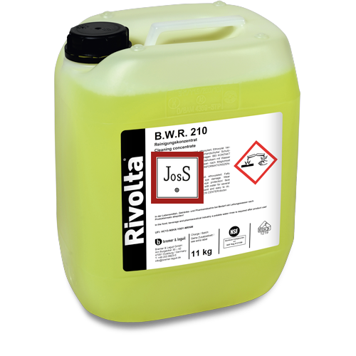 RIVOLTA B.W.R. 210 is a high-performance, silicone- and silicate-free cleaning concentrate designed for universal industrial use, including in food, feed, and pharmaceutical environments.