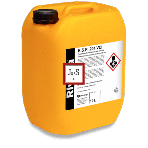 RIVOLTA K.S.P. 204 VCI is a VOC-free, thixotropic corrosion protection oil that forms a vaseline-type film and provides additional vapor-phase protection using volatile corrosion inhibitors.
