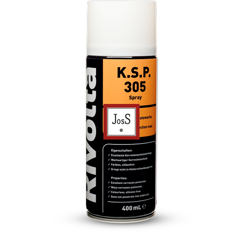 RIVOLTA K.S.P. 305 Spray is a colourless, waxy corrosion protection spray designed for the intermediate and long-term preservation of injection moulds, tools, and extruder components during storage.