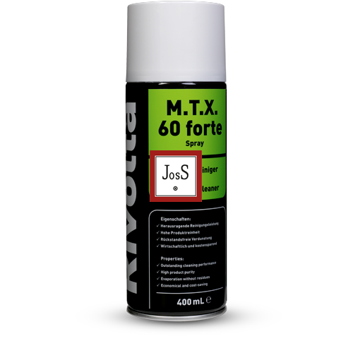 RIVOLTA M.T.X. 60 forte is a fast-evaporating intensive cleaner designed for rapid and effective removal of grease, oil, waxes, and other stubborn contaminants from industrial components.