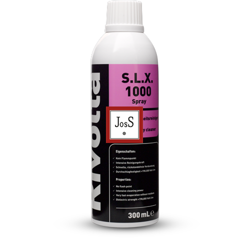RIVOLTA S.L.X. 1000 is a special safety cleaner designed for residue-free cleaning of sensitive electronic and mechanical components, even under voltage and in oxygen-bearing systems.