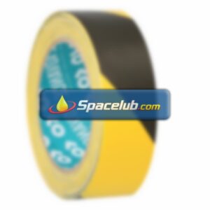 Advance Tapes AT8 Black/Yellow PVC 33m Hazard Tape, 0.14mm Thickness