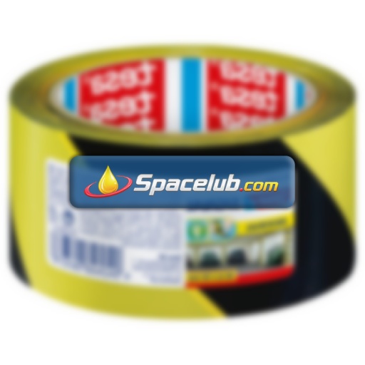 Tesa 58133 Black/Yellow PP 66m Hazard Tape, 0.052mm Thickness